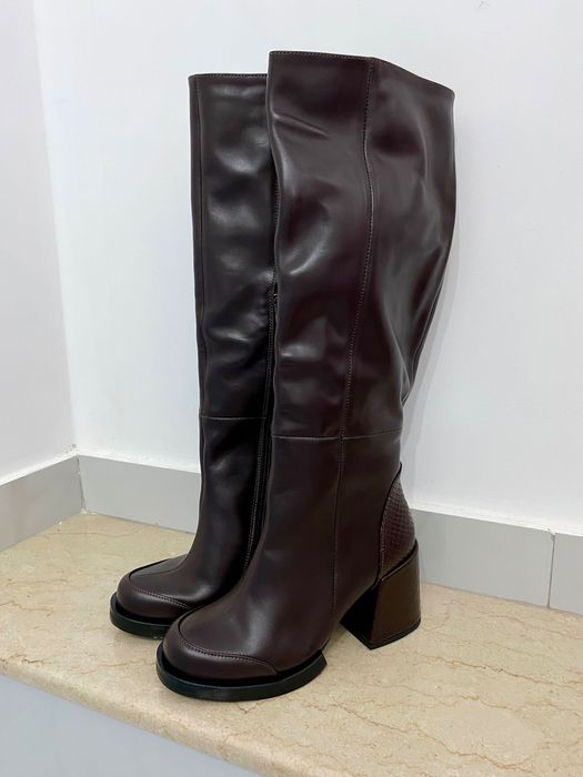 Шкіряні чоботи черевики шкіра