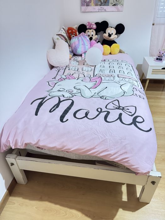 Cama solteiro madeira maciça com colchao