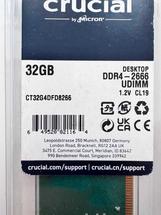 Crucial 32GB DDR4-2666Mhz CT32G4DFD8266