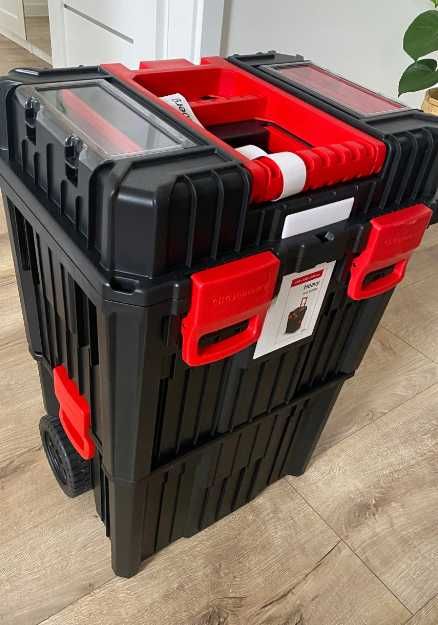 Nowa Mocna XXL 3w1 Skrzynka Narzędziowa Na Kółkach Budowa Garaż+GRATIS