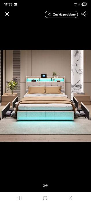 Łóżko nowe LED 160x200