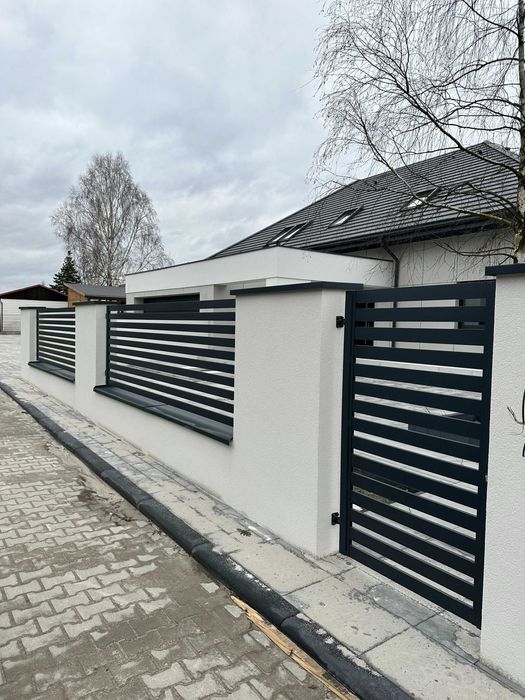 Brama furtka ogrodzenie palisadowe płot