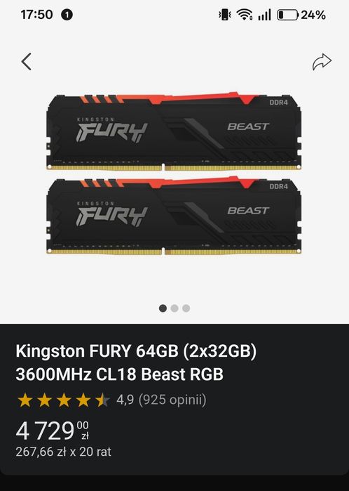 Ram ddr4 64 GB cl18
