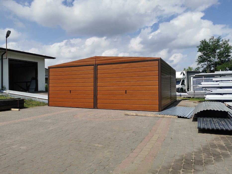 Garaż blaszany blaszak dwustanowiskowy 6x5 PRODUCENT różne wymiary