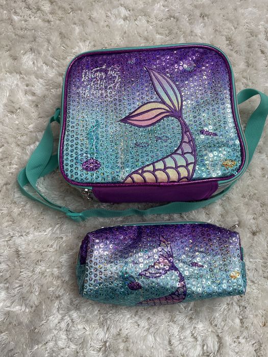 Lunch box śniadaniówkę piórnik syrenka cekiny NOWE