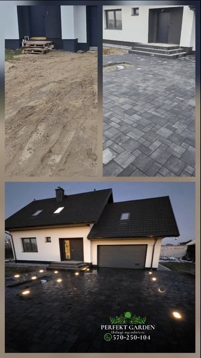 Układanie kostki brukowej tarasy