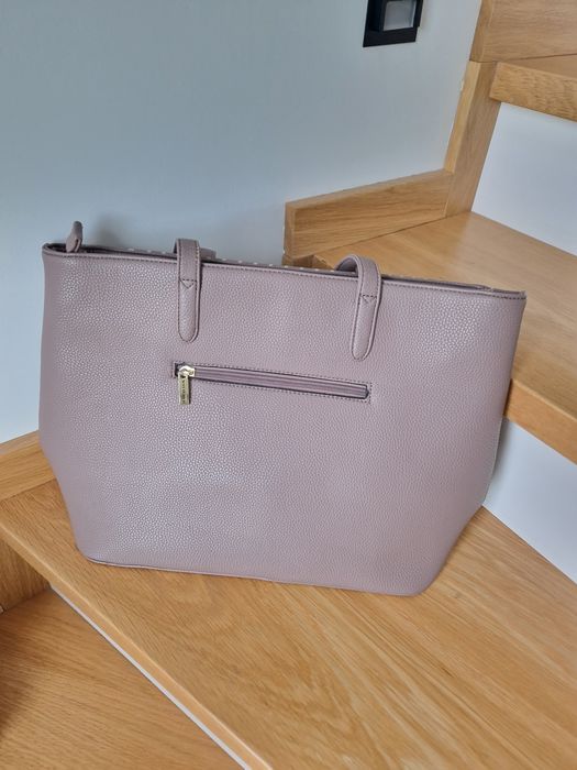 Torba Shopper Wittchen fioletowa liliowa skórzana chwost brelok