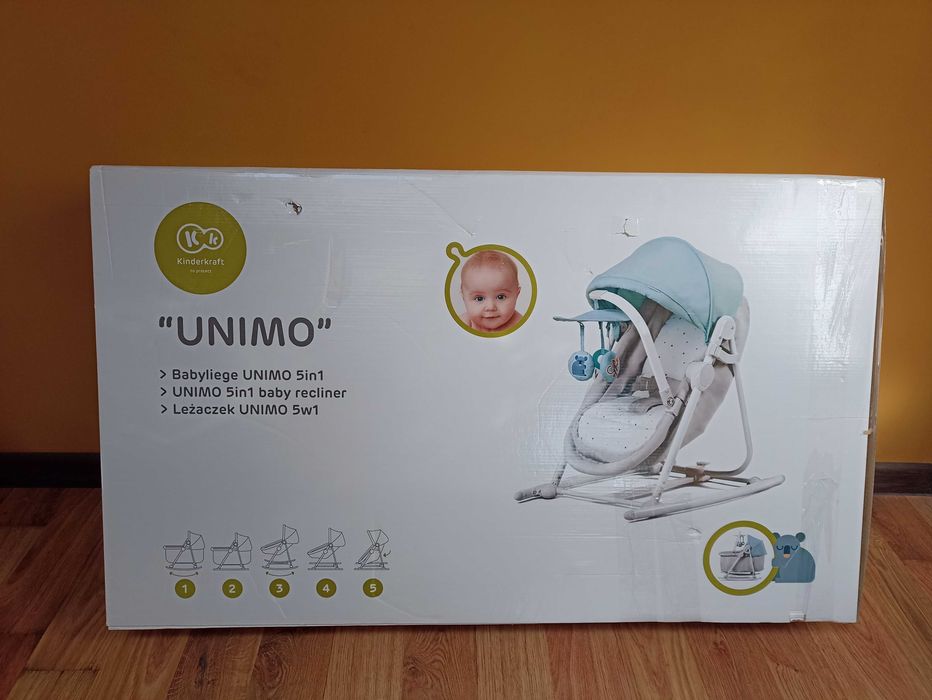 Kinderkraft Unimo 5w1 leżaczek BUJACZEK ŁÓŻECZKO huśtawka siedzisko