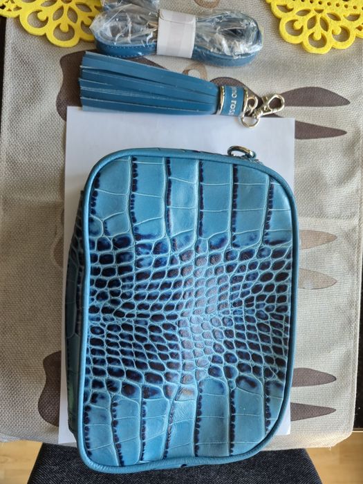Torebka listonoszka Gino Rossi Croco Blue
