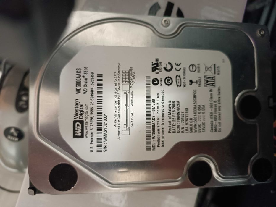 Жесткий диск SATA 500GB Western Digital WD5000AAKS