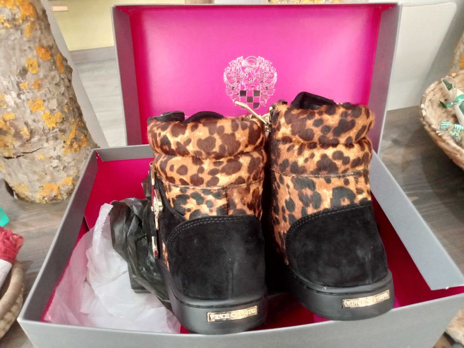 ténis bota em pele genuína