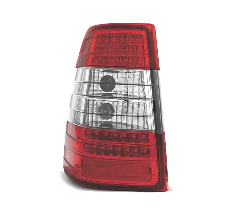 FAROLINS TRASEIROS LED MERCEDES E W124 KOMBI 85-95 VERMELHO CROMADO
