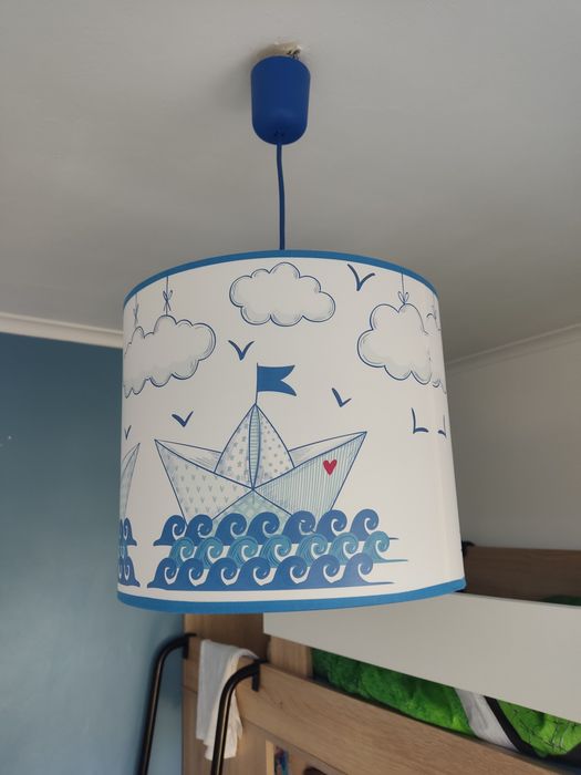 Lampa wisząca duża dziecięca motyw statki, marynarski