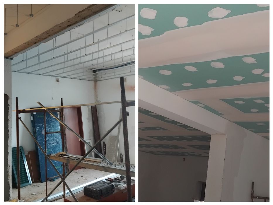 Trabalhos de pintura, Pladur, barramentos chão flutuante etc