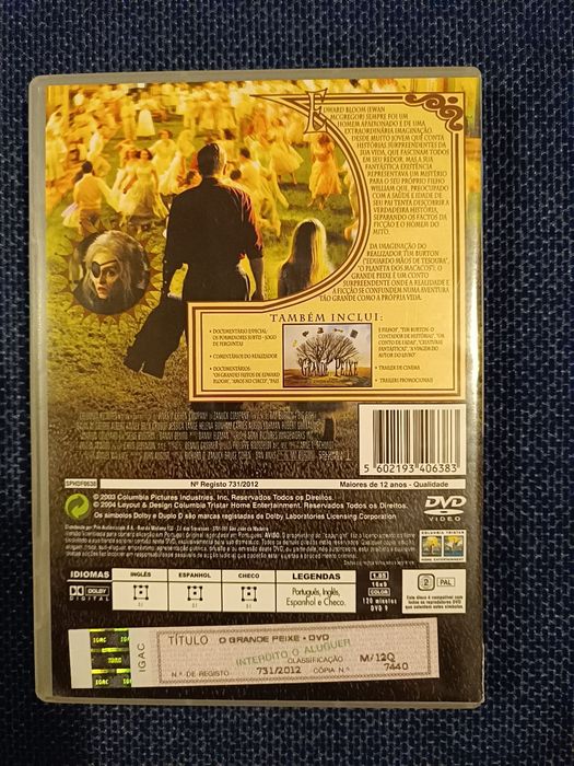 DVD do filme "O Grande Peixe", Tim Burton (portes grátis)
