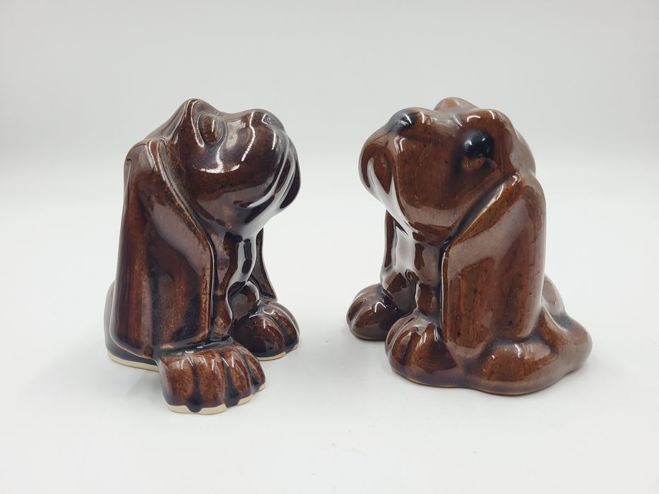 Dwa ceramiczne pieski Kuka PRL
