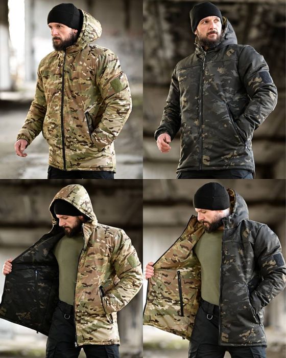 Зимня двостороння тактична куртка мультикам