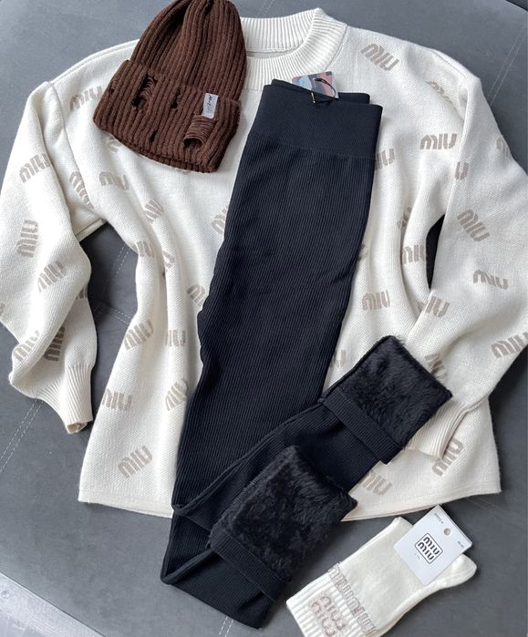 Лосини у рубчик фліс або хутро. В наявності