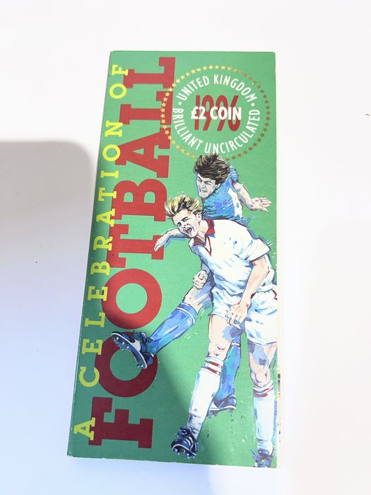 Moeda £2 Royal Mint 1996 Euro 96 Football BU (Brilliant Uncirculated) + Folheto