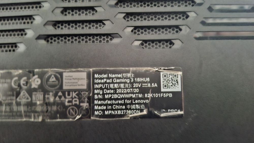 Laptop Lenovo Ideapad Gaming 3 [Intel Core I5 11gen/Gtx 1650] + pokrowiec i ladowarka
