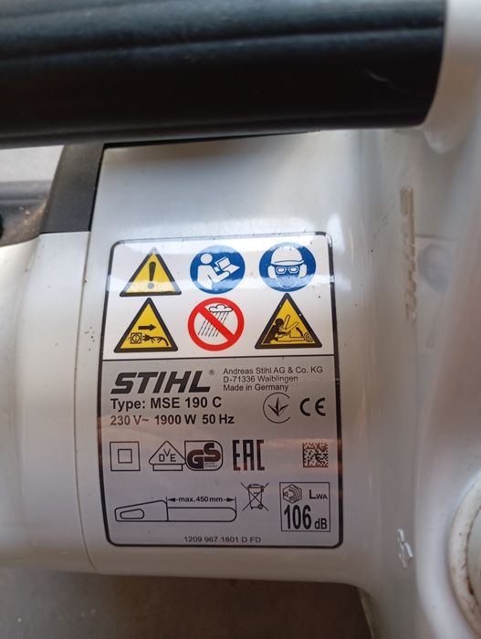 Motosserra elétrica STIHL mse 190 c