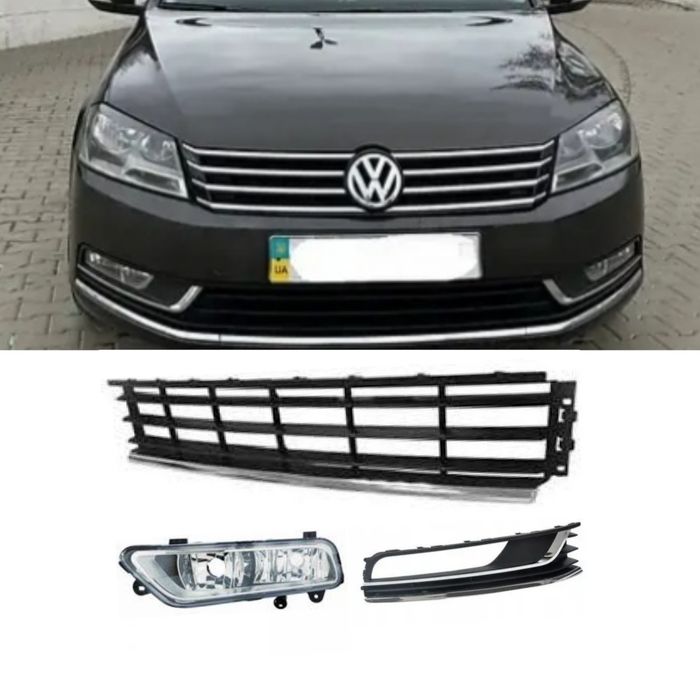 VW Passat b7 eur решетка решітка бампера птф
