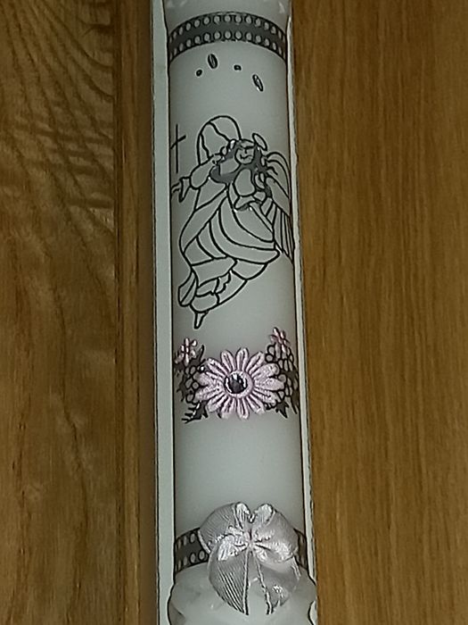 Świeca do chrztu komunii dla dziewczynki