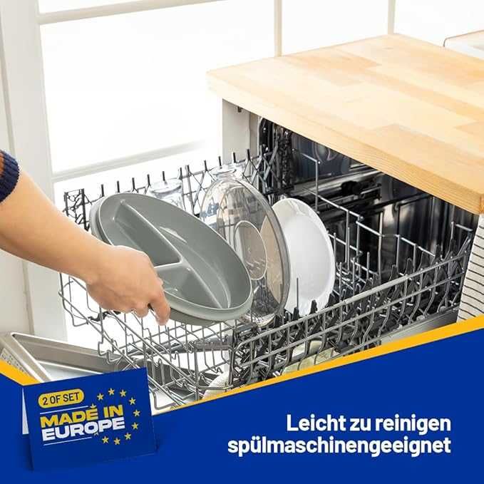 Zestaw 2 pojemniki miska z 3 przegródkami, szczelne pojemniki lunchbox