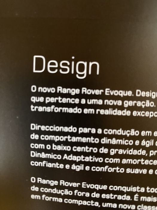 Brochura catálogo Range Rover Evoque 2012