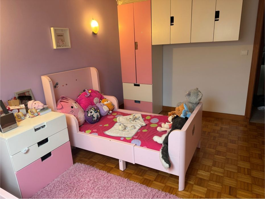 Quarto completo para meninas com 2x camas, estrado e colchões