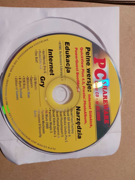 unikat dla kolekcjonerów stara płyta pc shareware z 2000 roku