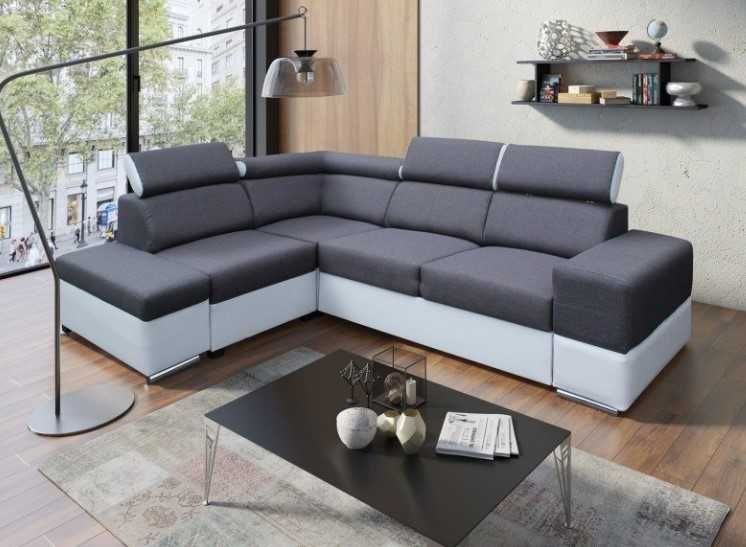 Duży narożnik TURAN z funkcją spania i pojemnikiem na pościel Wysyłka