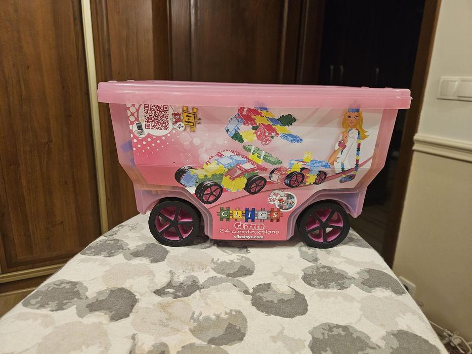 Klocki konstrukcyjne CLICS GLITTER brokat - duży zestaw 400 szt.