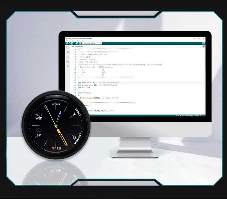 Плата розробки ESP32-C3 з вбудованим круглим сенсорним дисплеєм 1,28"