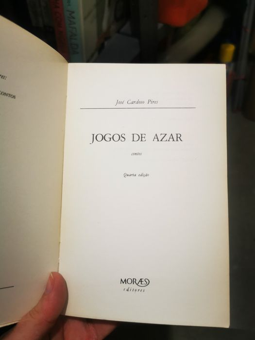 Livro jogos de azar José Cardoso Pires