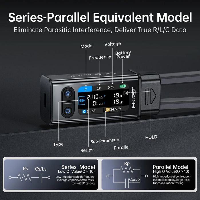 Pinça Digital Automática Fnirsi LCR-ST 2em 1