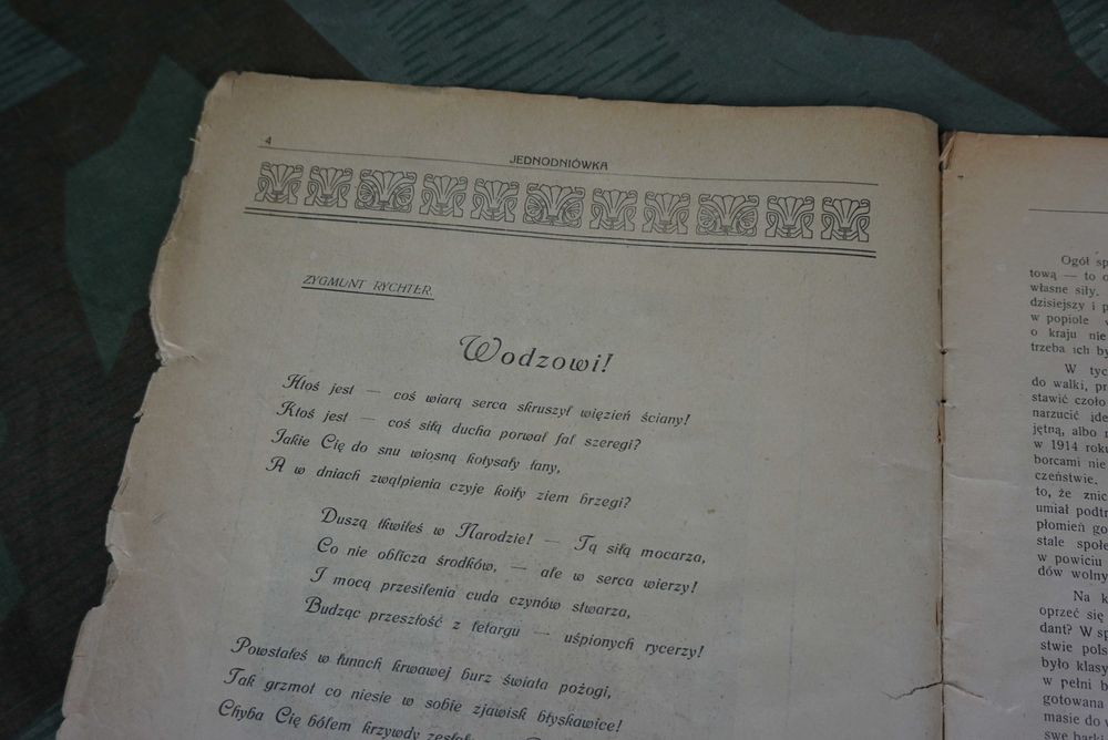 Jednodniówka POW 1928r Sosnowiec Dąbrowa Śląsk Piłsudski Legiony