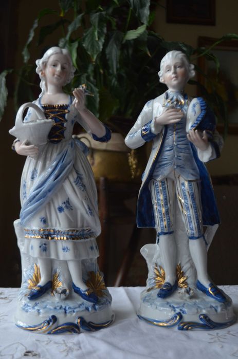 para dworska figurka porcelana 31 cm