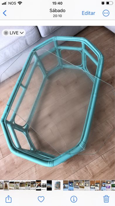 Mesa de sala com dois vidros