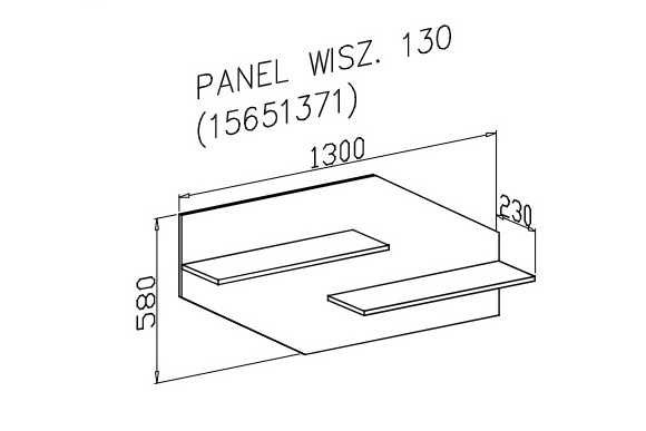 Półka wisząca (dąb sonoma) Nowa