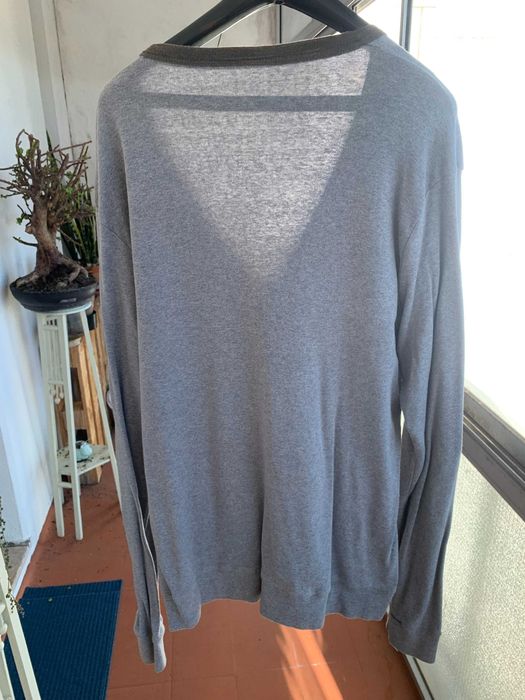 Cardigan Malha Fina Pull&Bear XDYE Cinzento – Tamanho L – Gola V