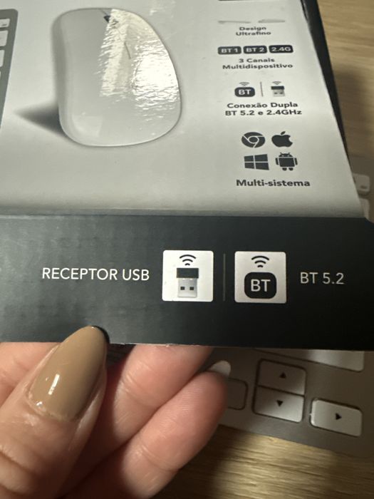 Teclado e mouse sem fio conectividade dupla