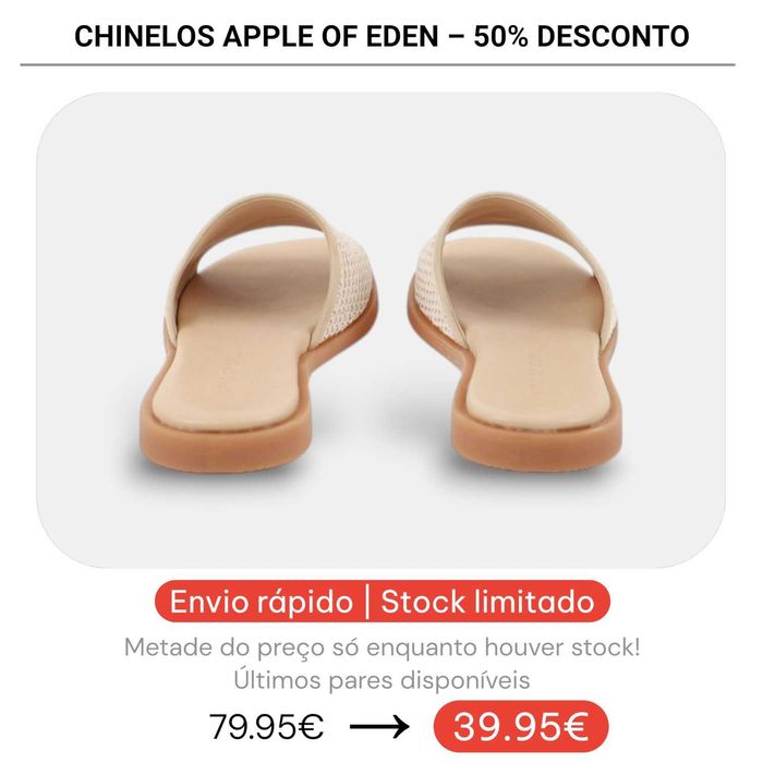 50% Desconto - Chinelo Apple of Eden Shoes