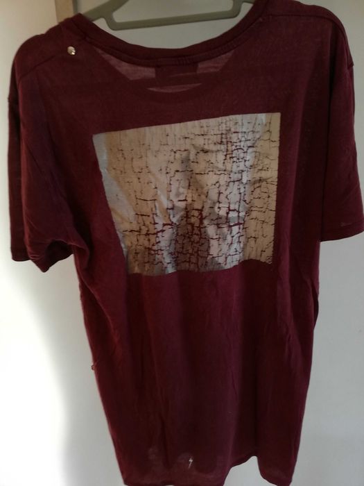 DIESEL bordowy t-shirt róża unisex r. S