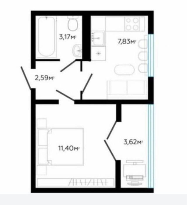 Збудована видова 1 км квартира від власника, ціну знижено! Терміново