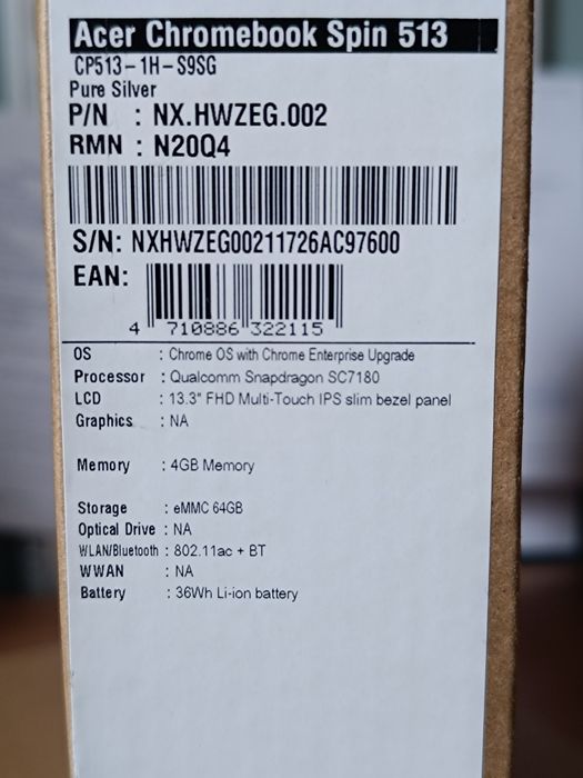 Acer Chromebook Spin 513 NOWY