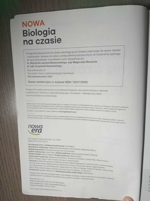 NOWA Biologia na czasie 1