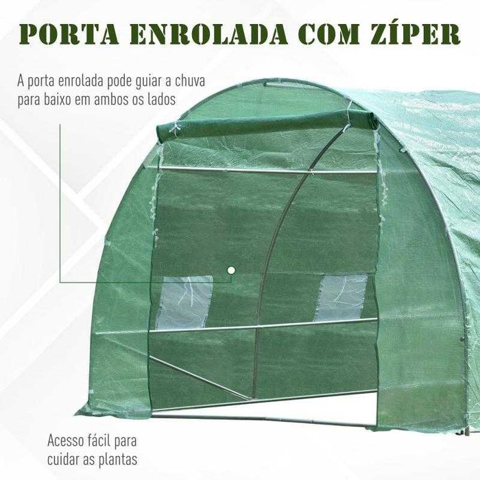 Estufa de Jardim 6x3x2 m – Verde