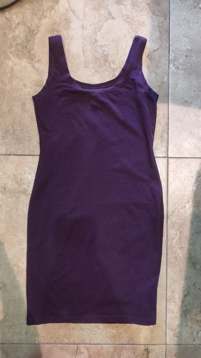 Sukienka mini fioletowa 34 H&M XS