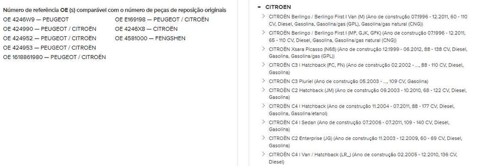 Discos travão Citroen Picasso BREMBO NOVOS